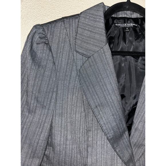 Isabella DeMarco Tahari Business Pin Stripe Single Button Notched Lapel Blazez - Picture 3 of 8